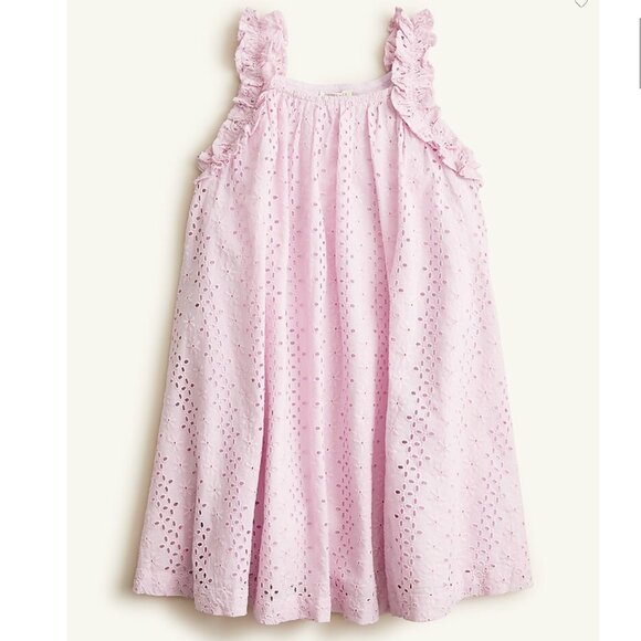 NWT J.Crew Crewcuts Girls' ruffle-tank dress in eyelet, Girls 2 - Picture 3 of 7